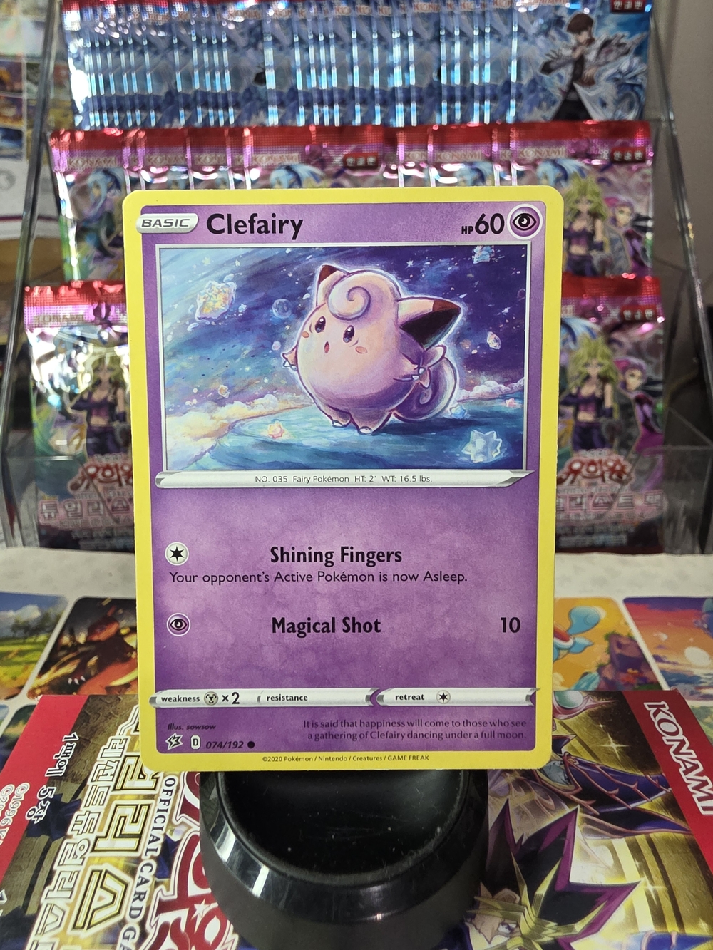Clefairy Pokémon Card - Pink & Purple Illustration